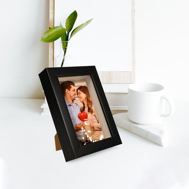 TABLZONE Black Plastic Picture Frame for Home Use Rectangle Shape Decorative Photo Frame 8.5x11 Inches
