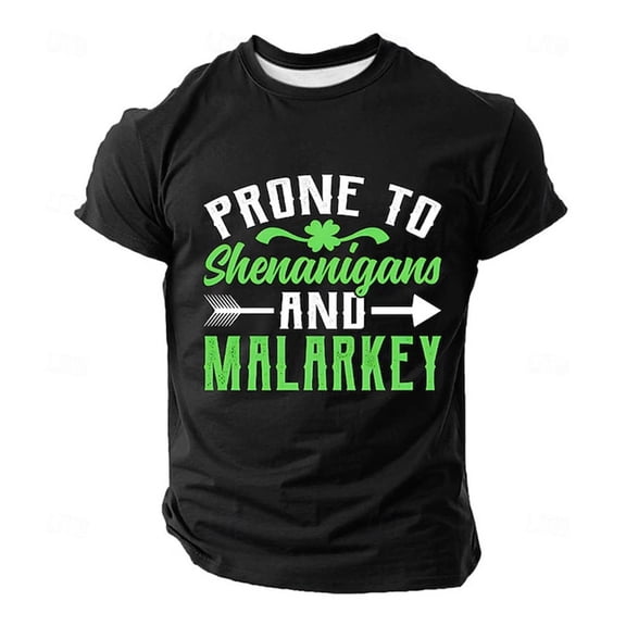 XIAONU Men's St. Patrick's Graphic T Shirt Loose Fit Crew Neck Short-Sleeve Shirt Parties Soft Casual Tee