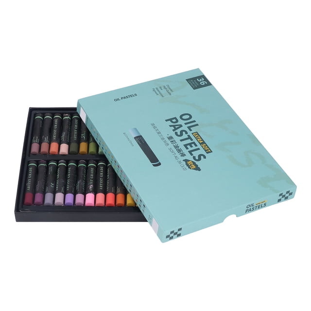 Oil Pastel, Strong Adhesion Oil Paint Sticks Safe 36 Colors Dissolving Overlay Effect Smoothly for Creation