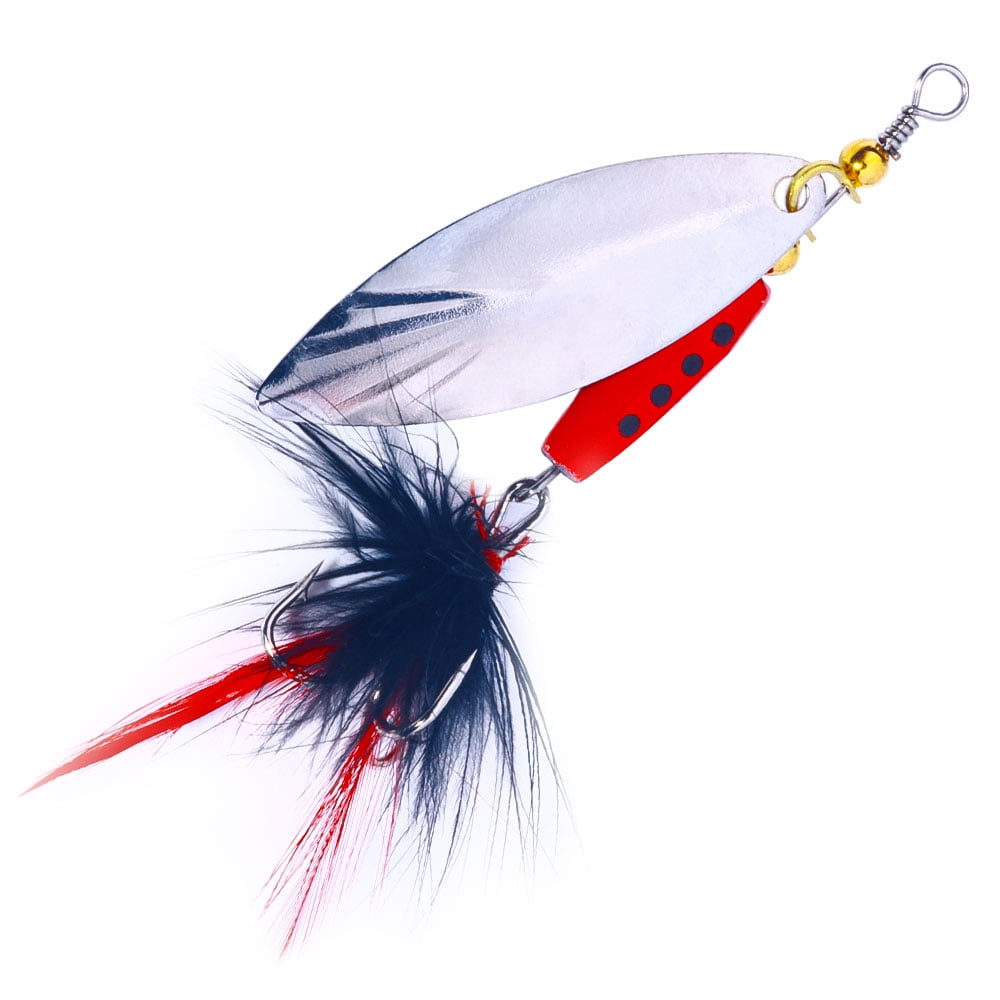 HENGJIA Fishing Lures, Fishing SpinnerBaits,Trout Lures, Bass Lures, Spinning Lures,Hard Metal Spinner Baits kit with Carry Bag, (16PCS Fishing Lure with Box)