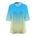 thumbnail image 5 of FDGIU Women's Plus Size Classic Solid Tunic - 3/4 Sleeve V Neck Casual Shirt, 5 of 5