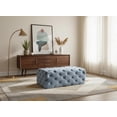 thumbnail image 2 of Meridian Furniture Casey Button Sky Blue Velvet Ottoman and Bench, 2 of 4