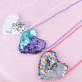 thumbnail image 2 of Jiibva Sequined Heart Mini Shoulder Bag with Adjustable Strap, Small PU Purse for Everyday Essentials(Colorful silver), 2 of 5