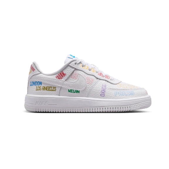 Little Kid's Nike Force 1 Low LV8 3 "World Tour" White/White (IO9733 100) - 13.5