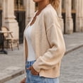 thumbnail image 4 of WRKEKC Cardigan Sweaters for Women Solid Color Long Sleeve V-Neck Button Front Loose Fit Knit Cardigan with Pockets, 4 of 7