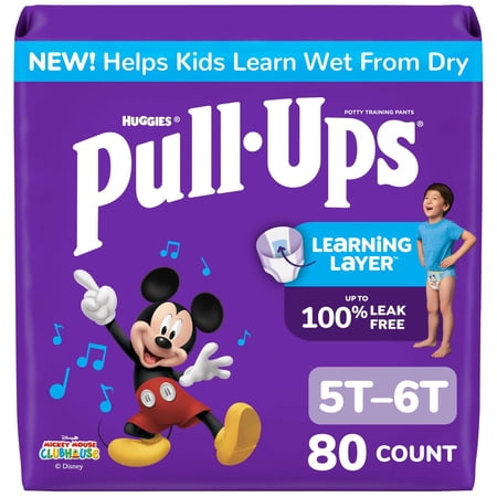 Pull-Ups Boys' Potty Training Pants, 5T-6T (46+ lbs), 80 Count (Select for More)