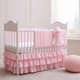 thumbnail image 4 of CATPAN Mini Crib Bed Skirt : 18" Drop Ruffles Crib Skirt Girl,3-Layer Crib Skirt for Nursery Decor,Mini Crib Skirt Easy to Change and Clean,Soft and Comfortable,28" W,52" L(Pink), 4 of 7