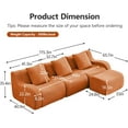 thumbnail image 2 of Boneless Cloud Couch Modular Sectional Sofa, 115.3" L Shaped Couch 3 Seater Comfy Teddy Sofa, Deep Seat Sectional Couches for Living Room, Modern Oversized Compressed Sofas No Assembly, Orange, 2 of 11