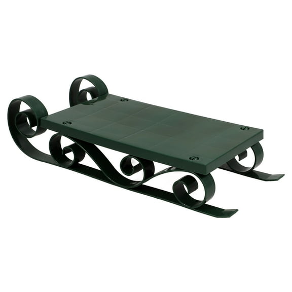 RENACLIPY Green Plastic Sleigh Ornament Table Centerpiece Holiday Decoration for Christmas Home Decor 1 Piece