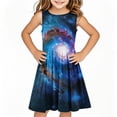 thumbnail image 2 of SGFCWSX Girls Sleeveless Dress A-Line Crew Neck Print Soft Summer Party Dresses for Kids Multicolor Size 9-10 Years, 2 of 6