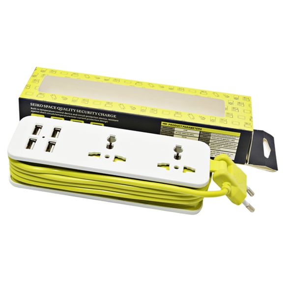 Inteprter Regleta con puerto USB Solución de carga segura y confiable Regleta con ranura USB Versátil Electrónica miscelánea amarillo verde B