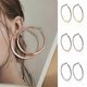thumbnail image 2 of 4-6cm Hoop Earrings For Womens Daily Accessories Concise Round Rose Gold Color Earrings Sensitive Birthday Gift Banmo, 2 of 2