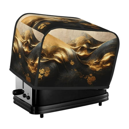 

Toaster Cover 2 Slice - Luxurious Gold Flow Kitchen Bread Machine Protector Water Protection Machine Washable Toaster Machine Cover