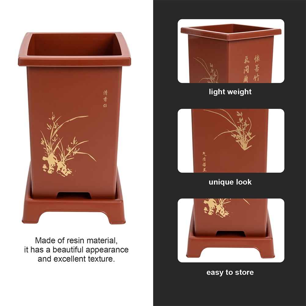 2 Sets Orchid Pot Spring Outdoor Decor Indoor Plant Pots House Plants Ceramic Cactus Pot Chinese Plant Pots Succulent Planters Flower Pots Resin Planting Pot Large Potted Plant