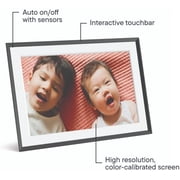 Carver Mat 10.1 Digital Picture Frame with Unlimited Storage - Gravel with White Mat