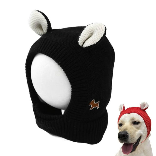 Bonnet Mignon pour Chiens, Cache-Oreilles Protection contre le Bruit Bonnet Tricoté pour Animaux de Compagnie Moyens à Grands