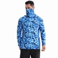 thumbnail image 6 of Sbart Men’s Premium Fishing Shirt with Hoodie Face Mask Lightweight Sun Protection UPF 50+ Long Sleeve for Fishing Hunting Hiking Biking Outdoor Sports Outdoor Activities Camouflage Blueblack Color, 6 of 7