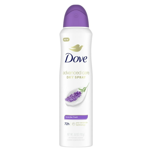 Dove Advanced Care Long Lasting Women's Antiperspirant Deodorant Dry Spray, Lavender Fresh, 3.8 oz