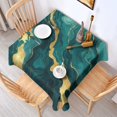thumbnail image 2 of Teal and Gold Marble Glitter Dots Pattern Square Tablecloth,Waterproof Square Table Cover,Wipeable Spillproof Washable Table Cover for Home Kitchen Party Decor 52"x52"(132x132cm), 2 of 6