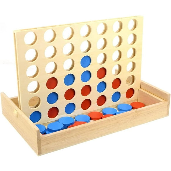 4 Gains Jouet Éducatif Quatre d'Affilée Jeux de Stratégie en Bois