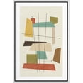 thumbnail image 3 of IDEA4WALL Framed Canvas Wall Art 1960s Geometric Mid-Century Squares Abstract Shapes Modern Art Minimalist Relax/Calm Multicolor Print for Living Room, Bedroom, Office - 16"x24" White, 3 of 5