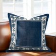 thumbnail image 2 of Throw Pillow Covers, Navy Blue Beach Coastal Decorative Throw Pillow Covers 18x18 Inch, Summer Nautical Starfish Shell Coral Vintage Square Linen Pillow Cases for Couch/Living Room/Sofa, 2 of 9