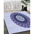 thumbnail image 3 of Ahgly Company Machine Washable Indoor Square Transitional Lavender Blue Area Rugs, 7' Square, 3 of 7