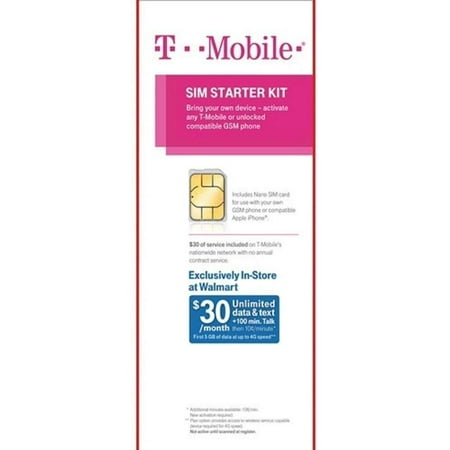 T-mobile Sim Starter Kit With $30 Of Service Included Nano Sized Sim Brand