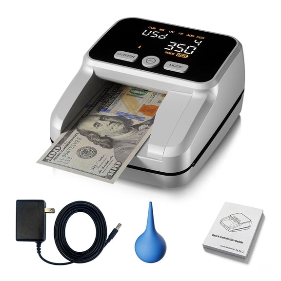 Fitop Portable Counterfeit Money Detector with MG/UV/IR Detection | 2.8" LED Display & Compact Design for USD, EUR | Rechargeable Battery for Home, Travel, Retail Business