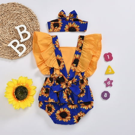 

Baby girl skirt Child dress Newborn Baby Girl Ruffles Sleeve Bodysuits Jumpsuit Headband Clothes Romper Set CHMORA