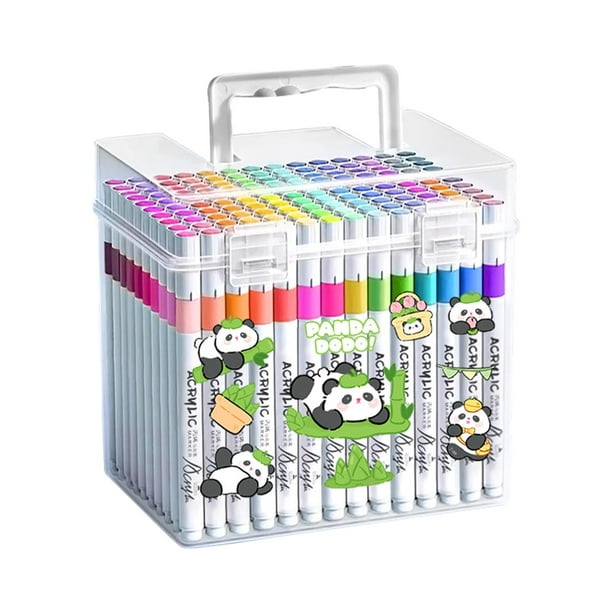 Marcadores de pintura acrílica Marcadores de dibujo Marcadores de arte de dibujo suave con almacenamiento 120 colores