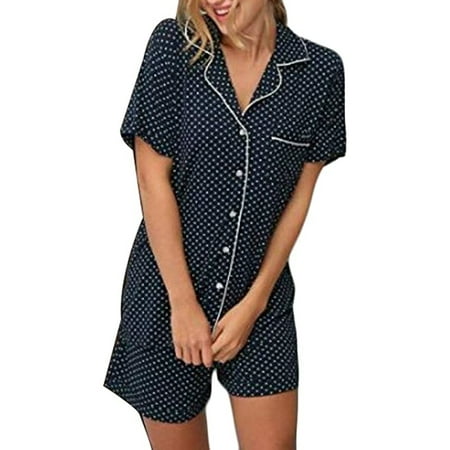 

MERSARIPHY Women Sleepwear Cute Cotton Short Sleeve Pajamas Set