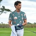 thumbnail image 3 of Balery Flamingo Camisa Polo de Hombre con Estampado, de Manga Corta y Tejido Medio, Camisa Tipo Golf Polo-Large, 3 of 6