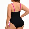 thumbnail image 5 of Xijirk One Piece Swimsuit Women,Plus Size V Neck Ruched Swimsuit with Adjustable Drawstring Ties High Waist Bikini Set for Beach Pool,Womens Swimsuits,Hot Pink,4XL, 5 of 5