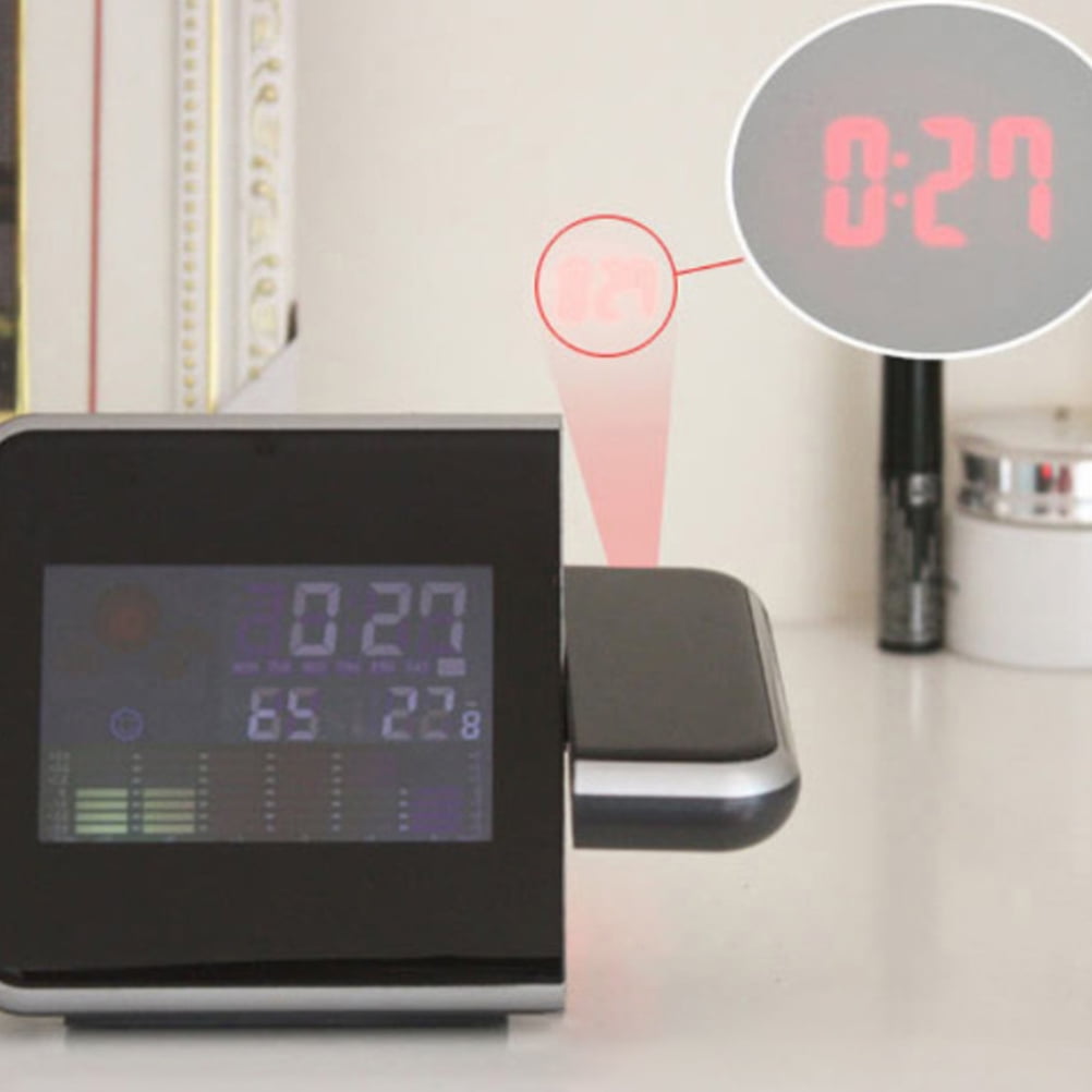Réveil à Projection LED 180° - Affichage Heure Et Température Au Plafond, Calendrier, Alimentation USB