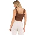 thumbnail image 3 of Women’s Seamless Textured Crop Tank, Coffee, L/XL, 3 of 5