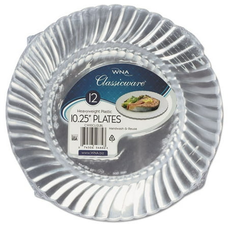 

Classicware Plastic Dinnerware Plates 10.25 Dia Clear 12/pack | Bundle of 2 Packs