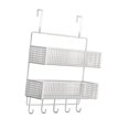 thumbnail image 4 of TISHITA Over The Door Hook Organizer, Towel Rack, Coat Hooks for Storage Over The Door, Door Hanger, Mesh Basket for Bathroom, Office, Kitchen S, 4 of 8