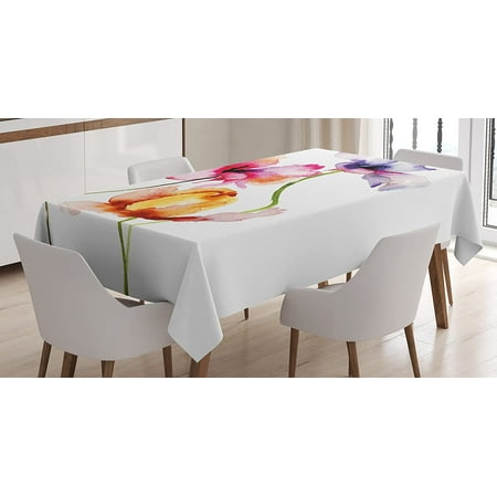 

WISH TREE Decorations Tablecloth by Ambesonne Vibrant Vintage Aztec Motif with Gradient Blurred Lines Ecuador Crafts Image Dining Room Kitchen Rectangular Table Cover