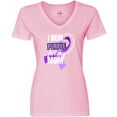 thumbnail image 3 of Inktastic I Wear Purple For My Mom Lupus Awareness Women's V-Neck T-Shirt, 3 of 5