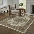 thumbnail image 6 of Oriental Weavers Aberdeen Area Rug - 1144W - 7'10" x 10'10" - in Beige/ Sky Blue - Vintage Inspired, Stain Resistant, Family and Pet Friendly , Dining, Living Room Rug, 6 of 10