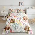thumbnail image 2 of Kawaii Sloth Bedding Set Twin Size,Cartoon Sloth Floral Comforter Set,Cute Colorful Flower Quilt Bed Set Wildlife Animal Print Down Comforter with 1 Pillowcase, 2 of 7