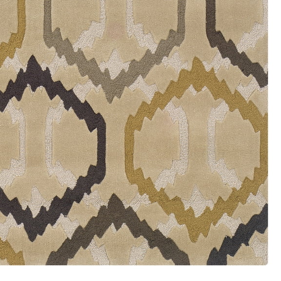 Riverbay Furniture Transitional Polyester 5'x7' Rug in Cream and Stone