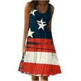 thumbnail image 2 of CFLVAEK Women's Plus Size Dresses 4th of July Patriotic Dress Summer Casual Scoop Neck Tank Midi Dress Loose Fit Sleeveless Tiered Dress Vacation Beach Dresses L, 2 of 5