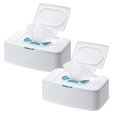 thumbnail image 1 of Lot de 2 Distributeur de Lingettes Porte-Lingettes pour Bébé et Adulte Lingettes Humides Lingettes pour Bébé pour Voiture Maison Contenants de Rangement Déco Maison, 1 of 7