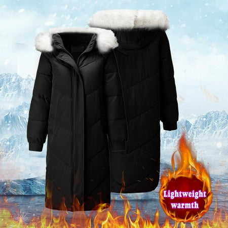 

vbnergoie Women s 2021 Long Winter Coat Vest With Hood Long Sleeve Warm Down Coat With Pockets Quilted Down Jacket Quilted Outdoor Jacket Black Scrub Jacket Women Windbreaker Jacket