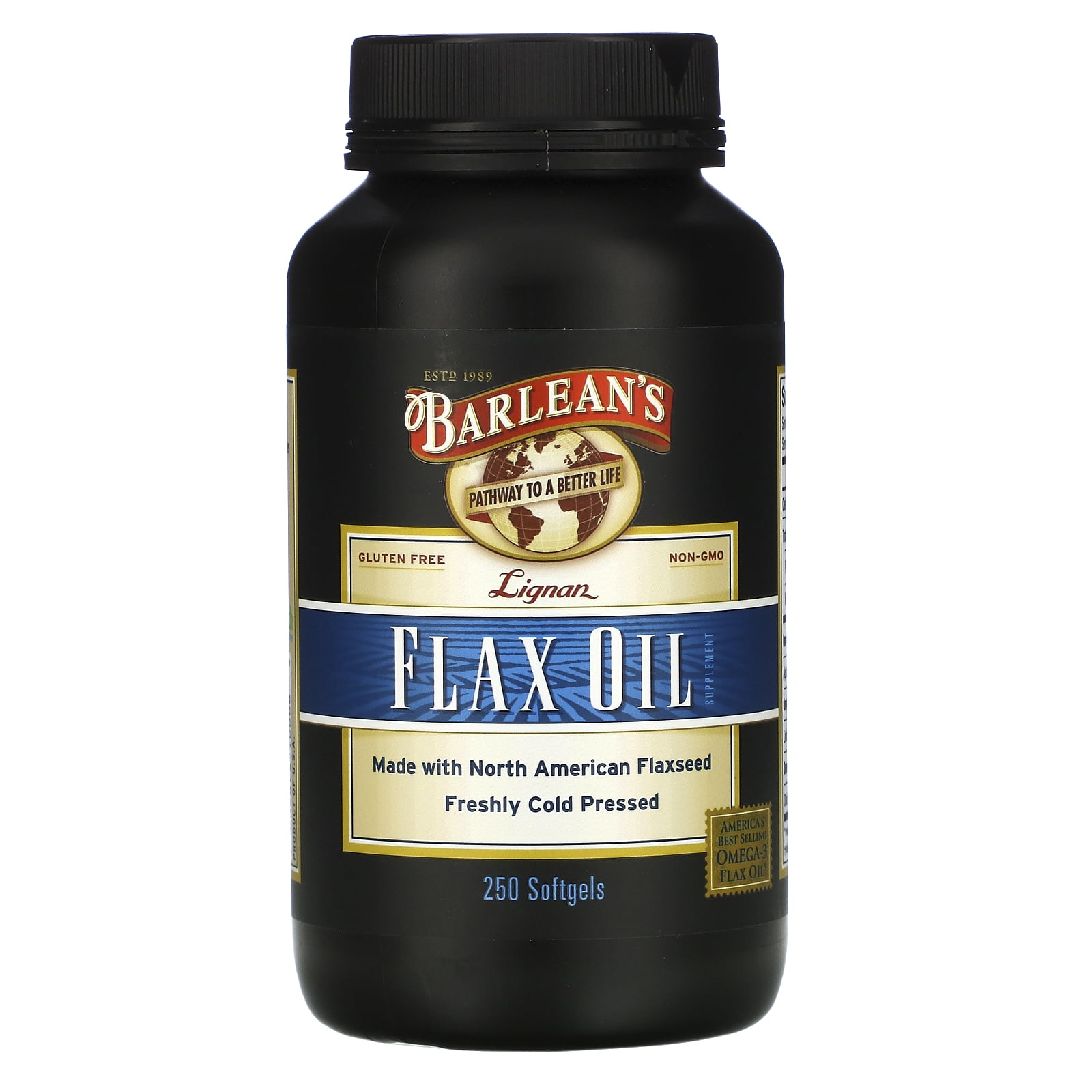 Barlean's Lignan Flax Oil 1000 mg. 250 Capsules
