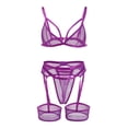 thumbnail image 5 of Everyday Bras for Women Mens Underpants Underwear Set Women Lace Guys Underwear Briefs Lace Pajamas for Women Shorts Set Lace Robe for Women Lingerie Set under Wear Men Sexy Lace Lingerie Purple M, 5 of 9