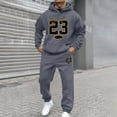 thumbnail image 2 of Track Suits for Men Set Casual Jogging Gym Sweat Suits Casual Jogging Gym Hoodie Suits Fall Winter Outfits, Dark Gray, Size XXXL, 2 of 5
