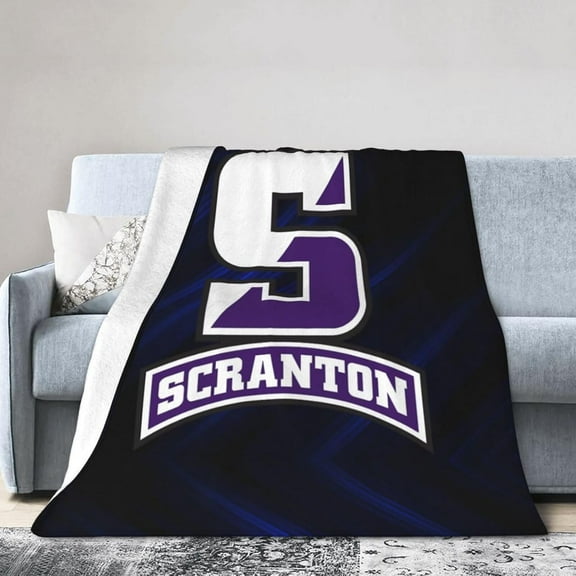 University A of Scranton Logo Fleece Blanket, Very Soft Microfiber Flannel Blanket for Couch Warm and Cozy for All Seasons
